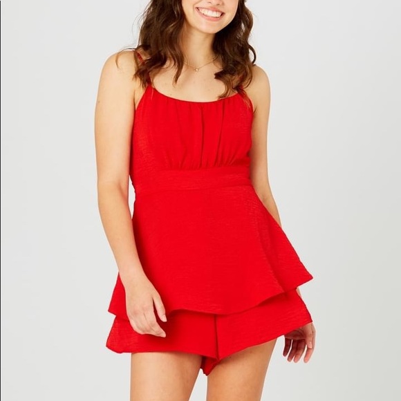 Altar'd State Pants - Altar’d State cute red romper